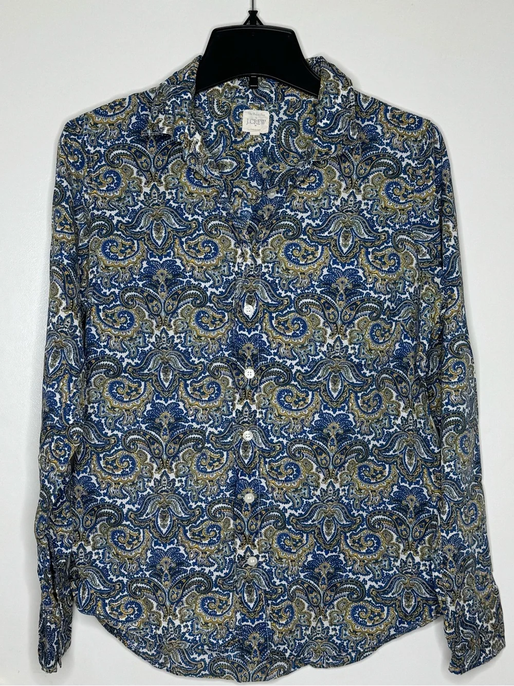 J. Crew Women’s Blue Paisley Button-Up Shirt